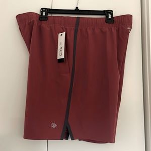 ZELOS Mens XL, Deep Rose Athletic Shorts